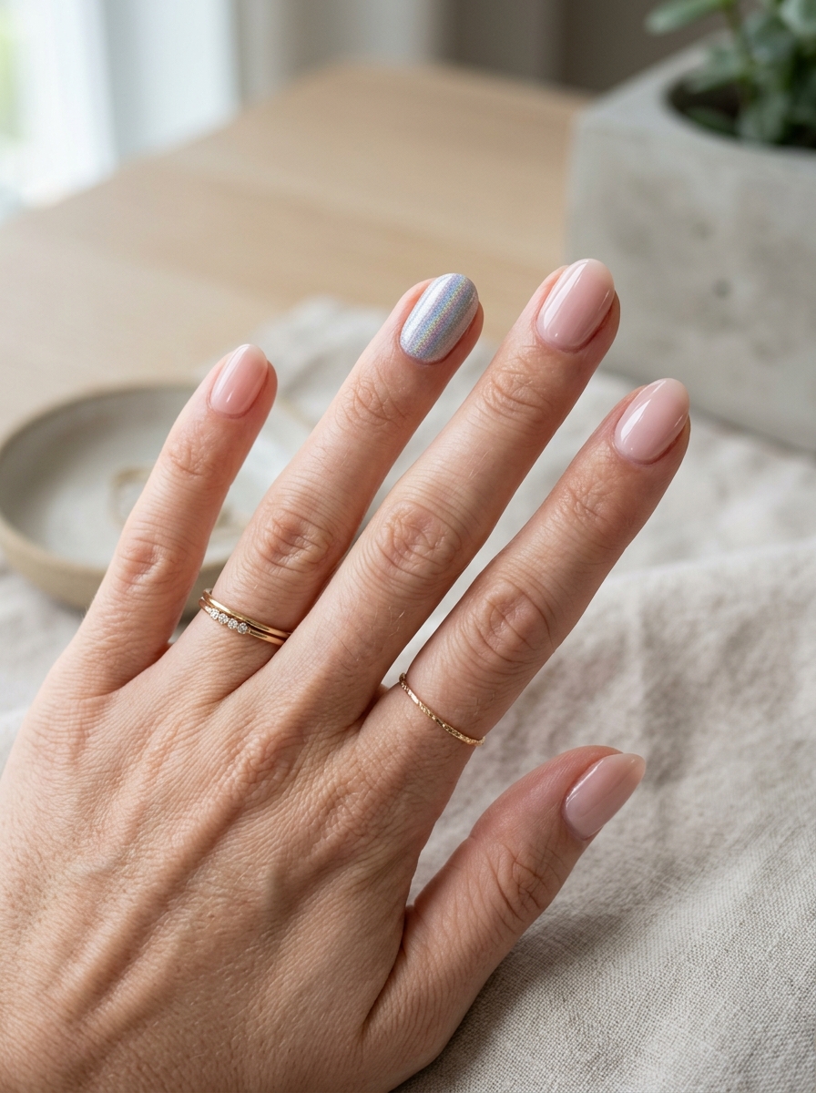 Holographic Accent Nails als Cool Nails Inspiration 2026